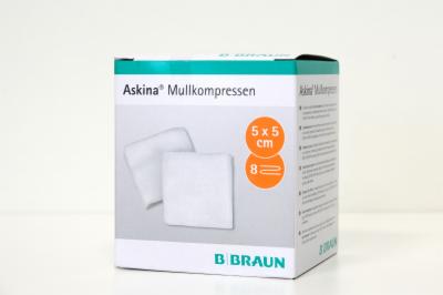 ASKINA Mullkompressen 5x5 cm steril 8fach